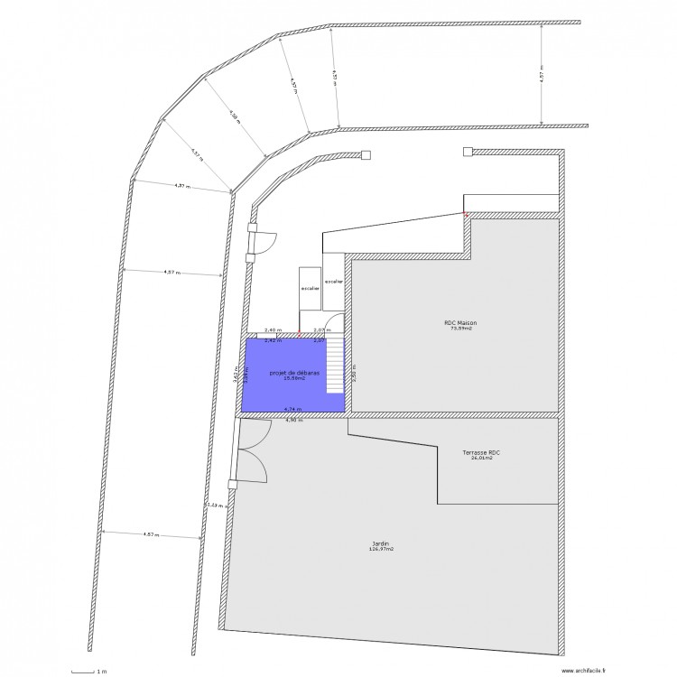 plan de coupe 1er étage. Plan de 0 pièce et 0 m2