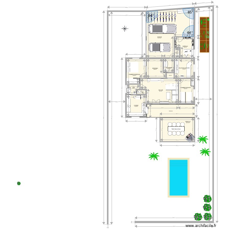 Projet aménagement villa 3. Plan de 0 pièce et 0 m2