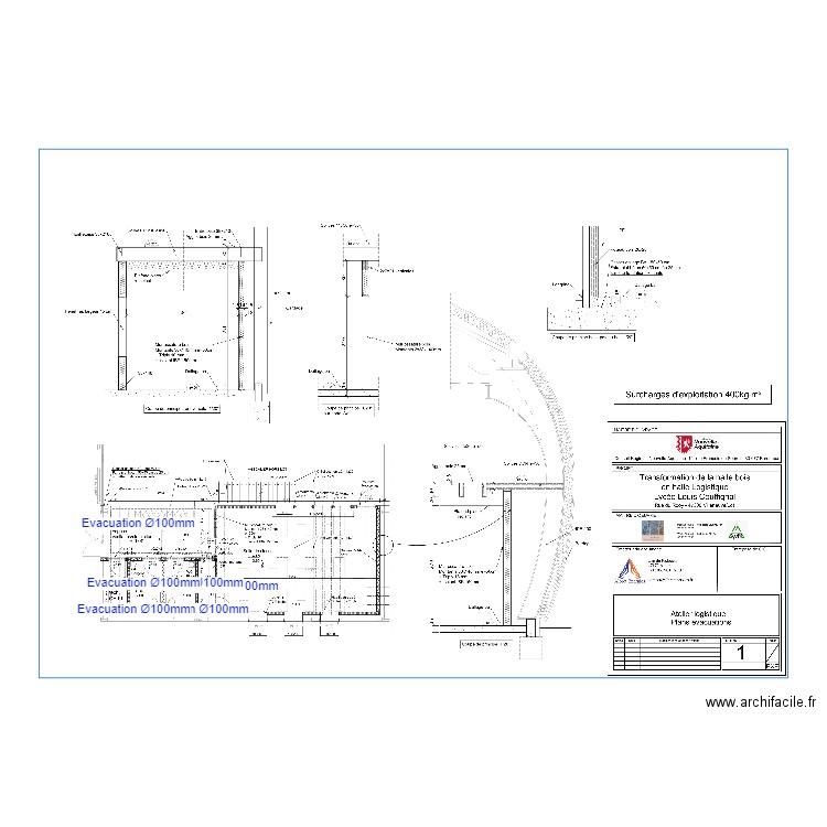 evacuation. Plan de 0 pièce et 0 m2