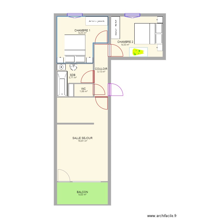 appart superbesse avec meubles. Plan de 0 pièce et 0 m2