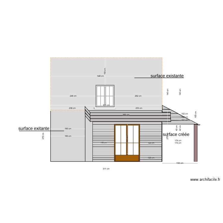 dependance facade 3 sud projeté v3. Plan de 0 pièce et 0 m2