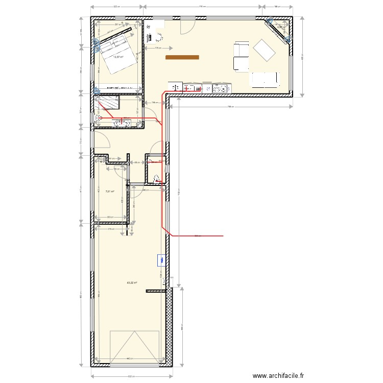 Mont Bonvillers RDC logement princpal Canalisations égouts. Plan de 0 pièce et 0 m2