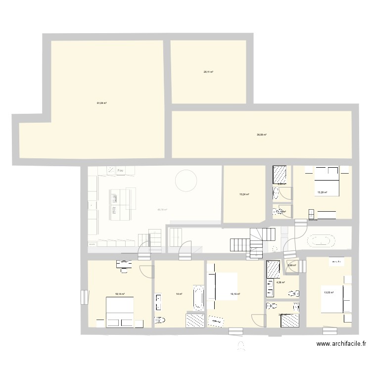 Maison Moustier. Plan de 0 pièce et 0 m2