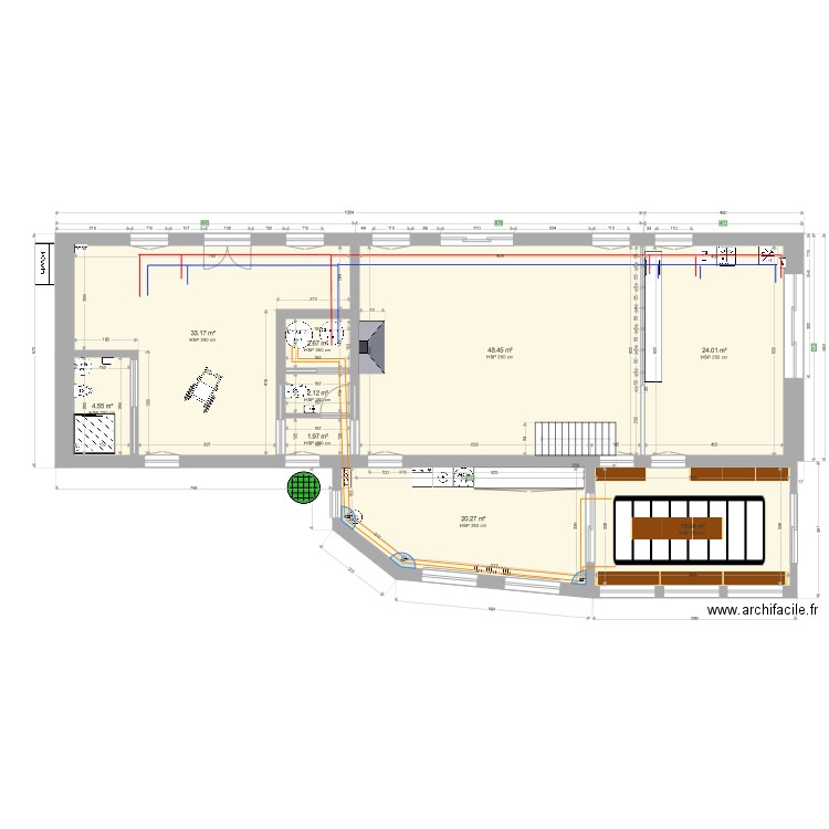 Ferme Dressing Studio rdc. Plan de 0 pièce et 0 m2