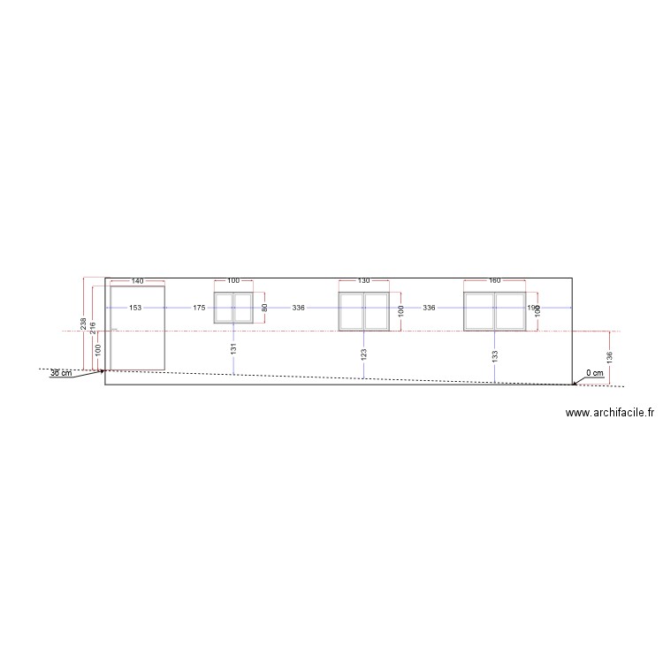 façade Ouest. Plan de 0 pièce et 0 m2