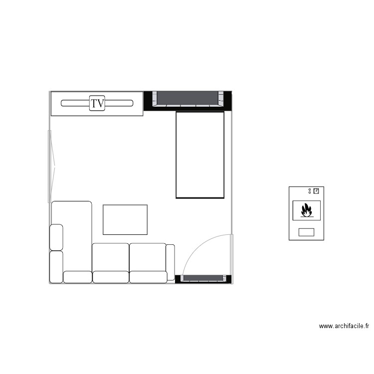 salon. Plan de 0 pièce et 0 m2