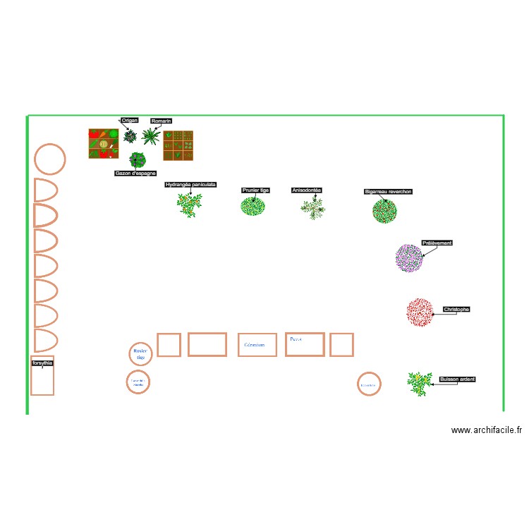 JARDIN. Plan de 0 pièce et 0 m2