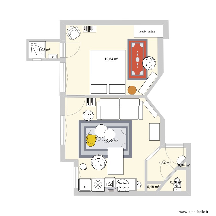 LaceAppart. Plan de 7 pièces et 32 m2