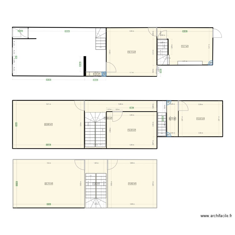 maison Mosher street. Plan de 11 pièces et 135 m2