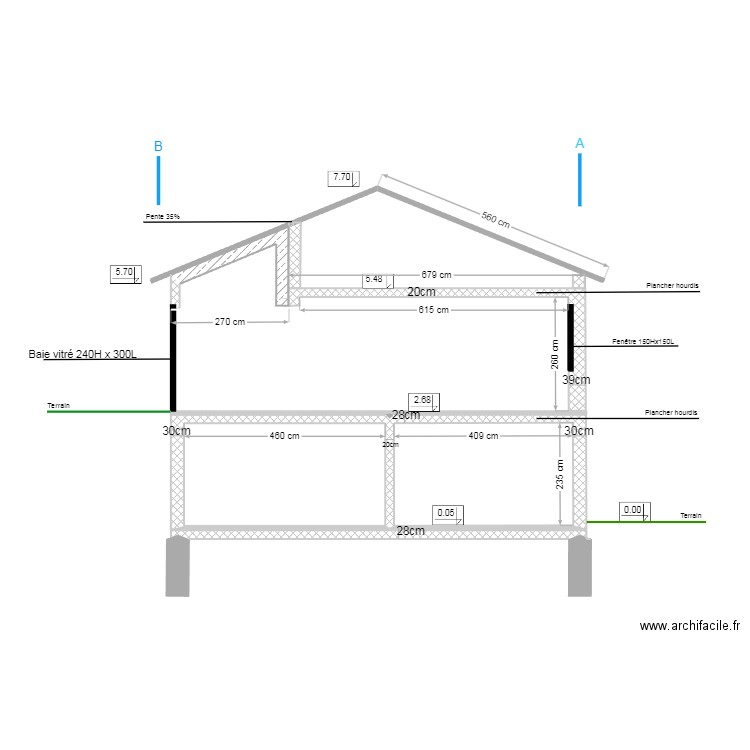 2DC. Plan de 2 pièces et 20 m2