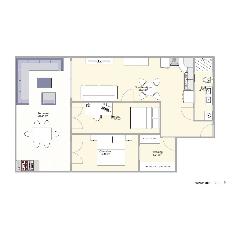 Renovation 2024 second plan. Plan de 6 pièces et 85 m2