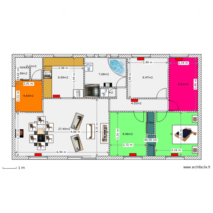 plan maison sdb objet 21. Plan de 0 pièce et 0 m2