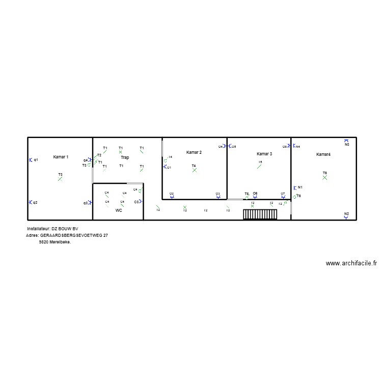 1 Verdieping. Plan de 0 pièce et 0 m2