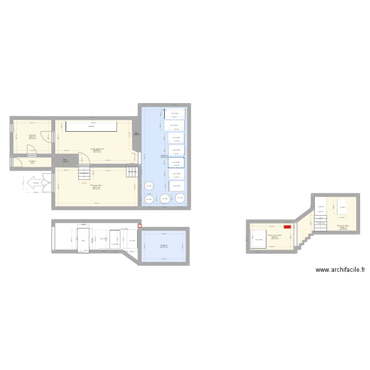 Cave . Plan de 10 pièces et 131 m2