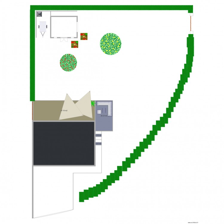 chalet vue de dessus . Plan de 0 pièce et 0 m2