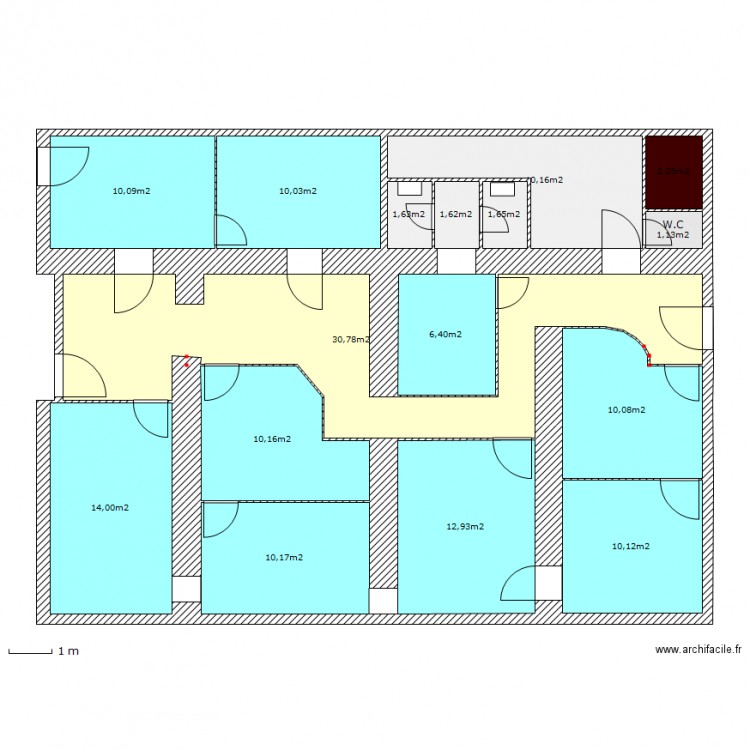 Plan bureau modifié avec travaux à faire. Plan de 0 pièce et 0 m2