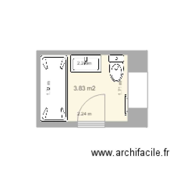 Charreau SdB Centre Baignoire. Plan de 0 pièce et 0 m2