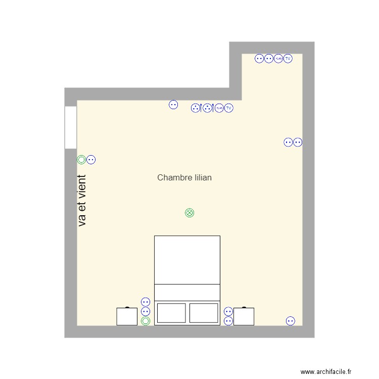 Elec chambre lilian . Plan de 0 pièce et 0 m2