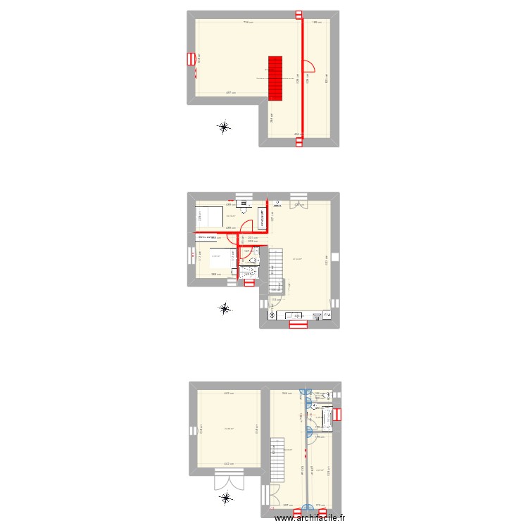 LARET - 1er étage futur _v2. Plan de 10 pièces et 181 m2