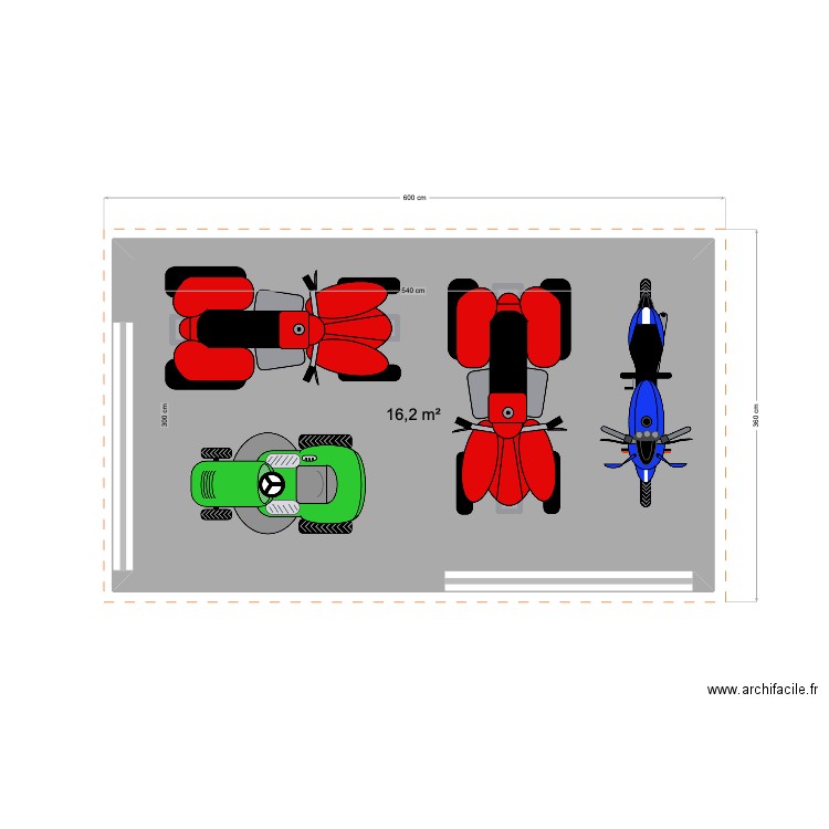 garage 2. Plan de 1 pièce et 16 m2