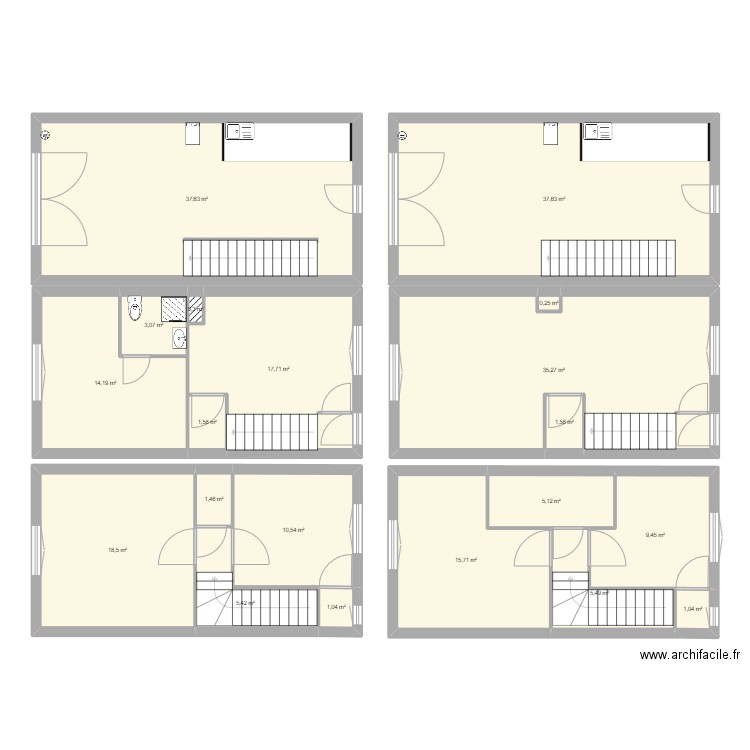 clerieux. Plan de 20 pièces et 223 m2