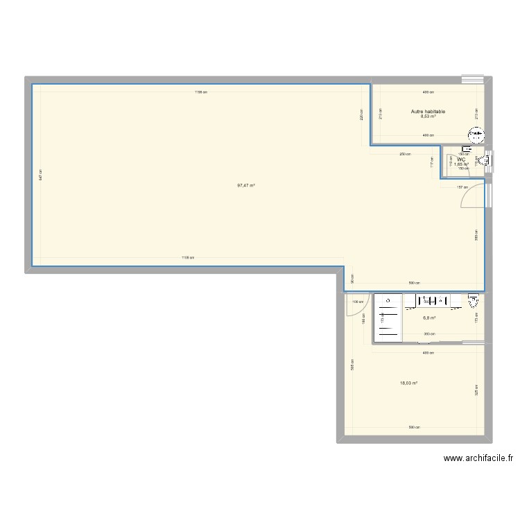 Plan maison. Plan de 5 pièces et 132 m2