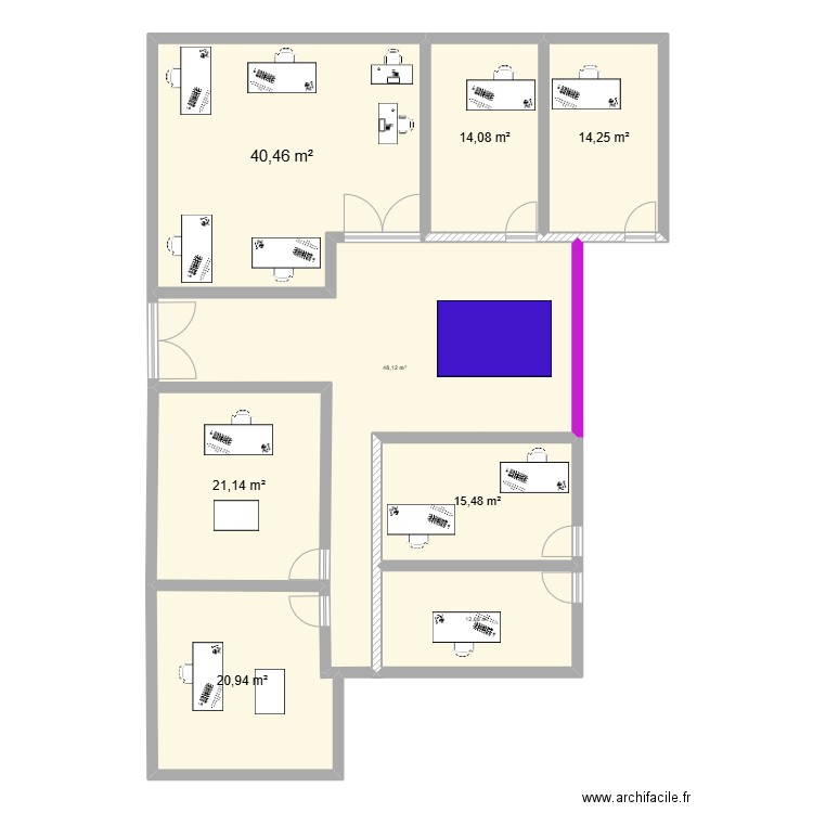 aménagementrdc. Plan de 8 pièces et 187 m2