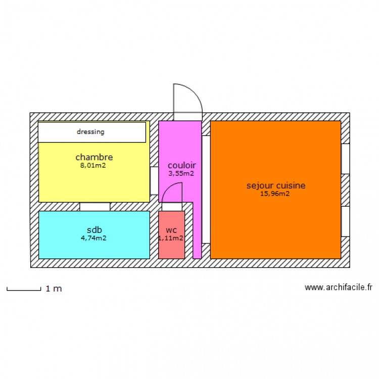 appart 37 m2 analyse 3. Plan de 0 pièce et 0 m2