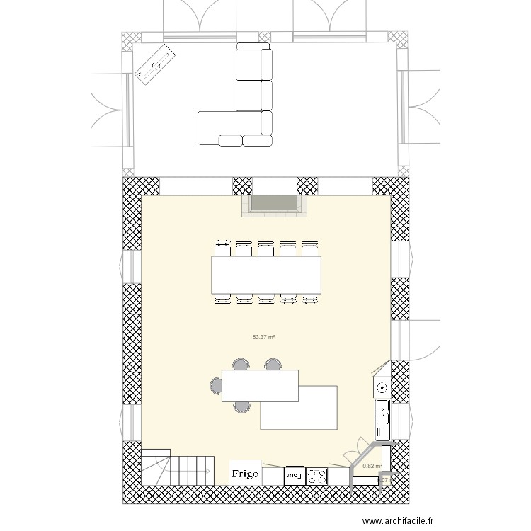 REZ DE CHAUSSEE 1. Plan de 0 pièce et 0 m2