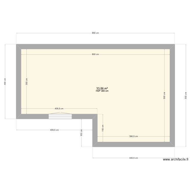 garage2025. Plan de 1 pièce et 34 m2