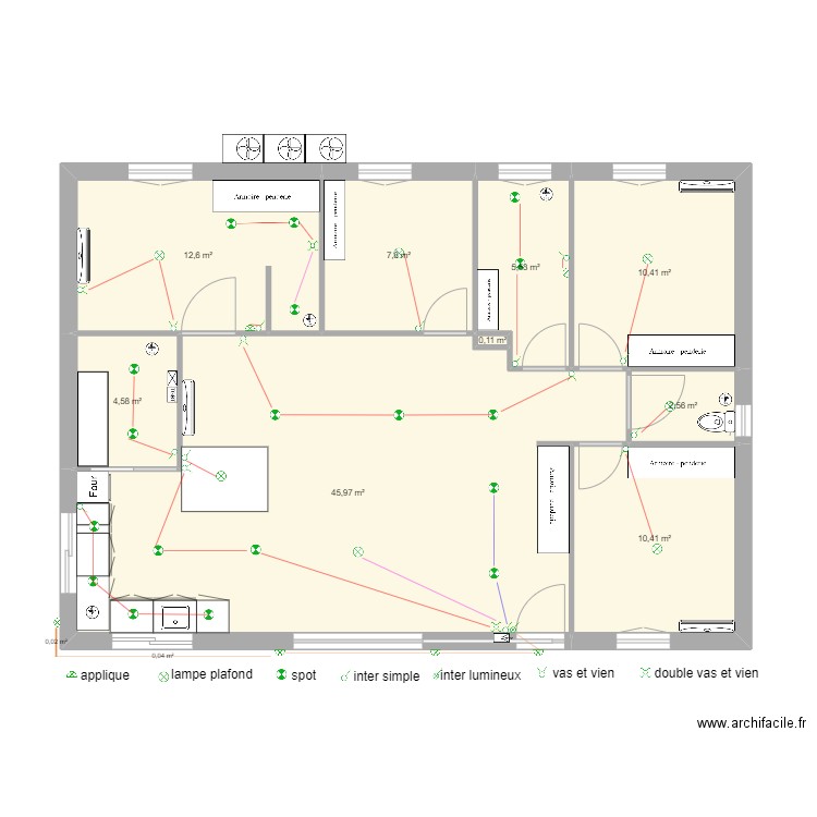 nouvelle maison plan electrique. Plan de 9 pièces et 100 m2