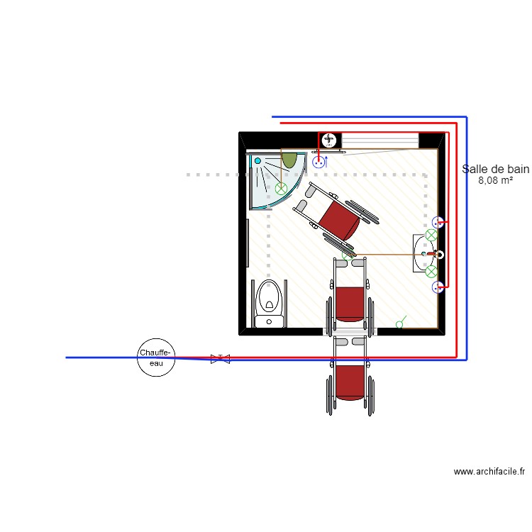 aménagement salle de bain¨pour PMR2. Plan de 0 pièce et 0 m2