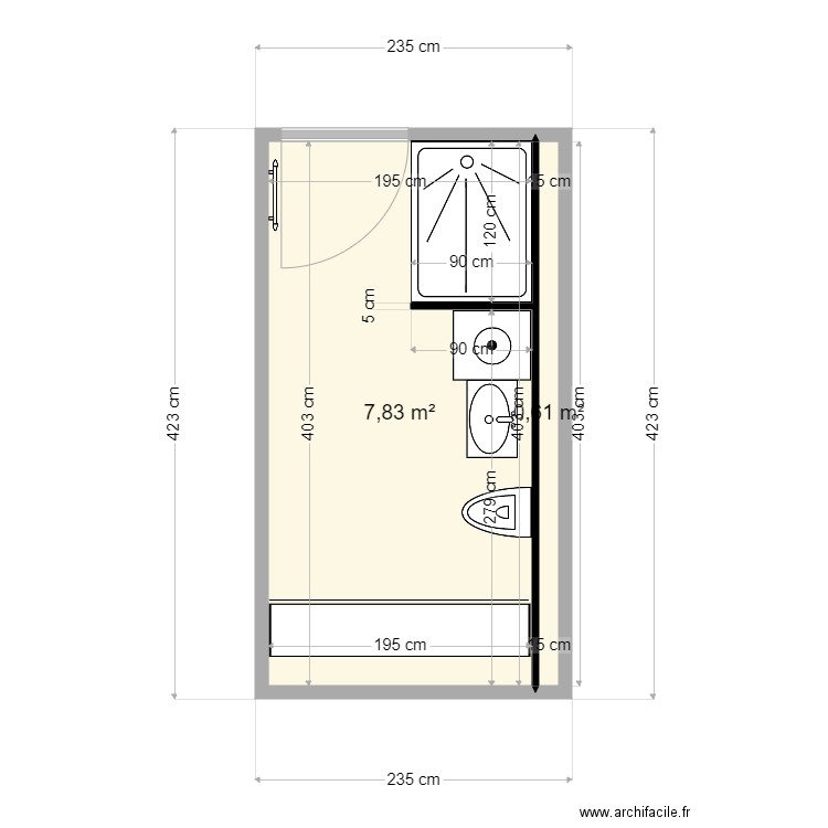 SDB second . Plan de 0 pièce et 0 m2