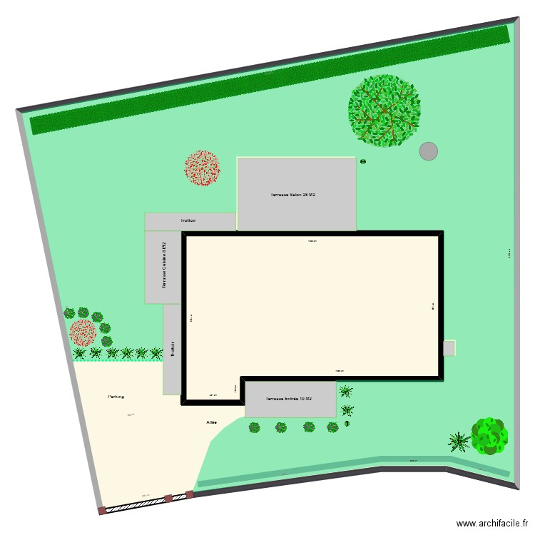 Cathalo jardin. Plan de 2 pièces et 686 m2