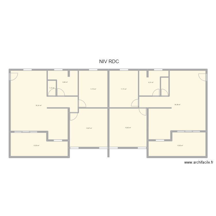 plan immeuble  / 4 lots  RDC. Plan de 0 pièce et 0 m2