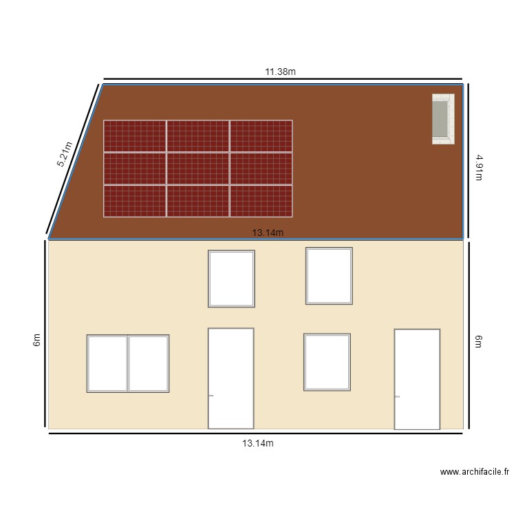 Clarac Philippe PLAN FACADE. Plan de 1 pièce et 60 m2