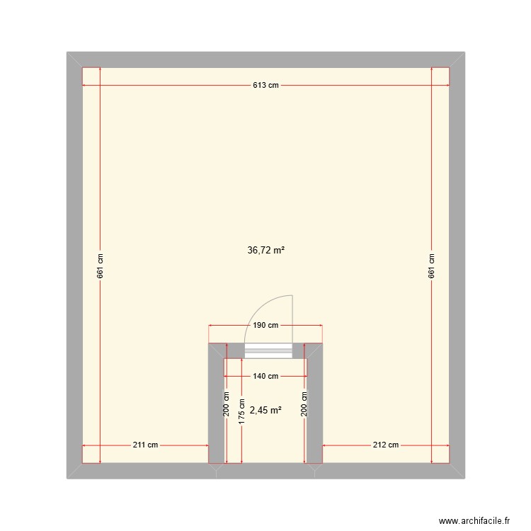 Grenier Maison. Plan de 2 pièces et 39 m2