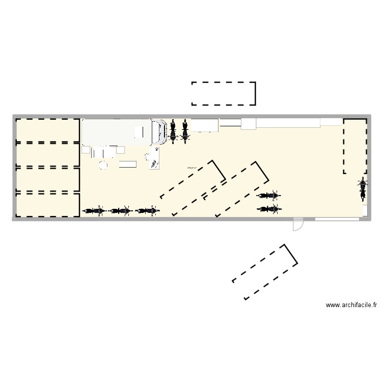 plan garage. Plan de 1 pièce et 218 m2