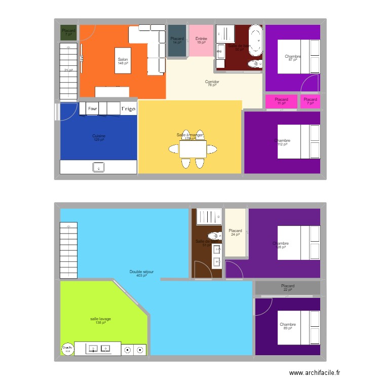 381 falaise 2. Plan de 20 pièces et 159 m2