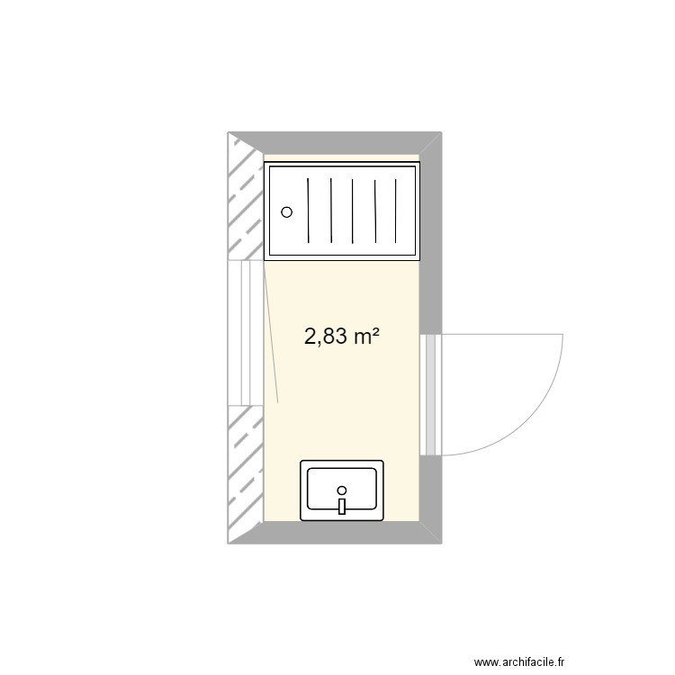 Roy Dombasle. Plan de 1 pièce et 3 m2