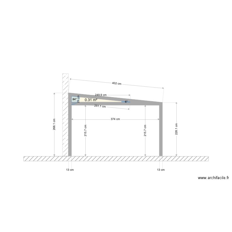 Plan de coupe. Plan de 0 pièce et 0 m2