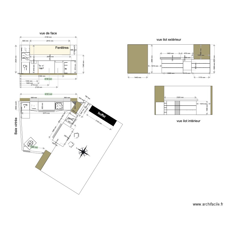 plan cuisine cabane. Plan de 0 pièce et 0 m2