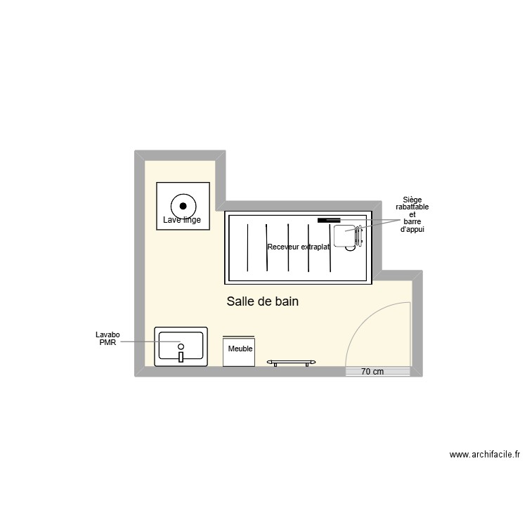 DORVILLERS Adaptation 2. Plan de 1 pièce et 5 m2