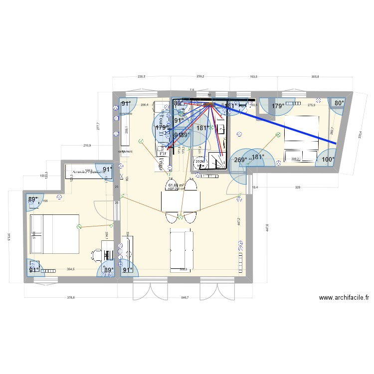 Appartement cuisine ouverte. Plan de 0 pièce et 0 m2