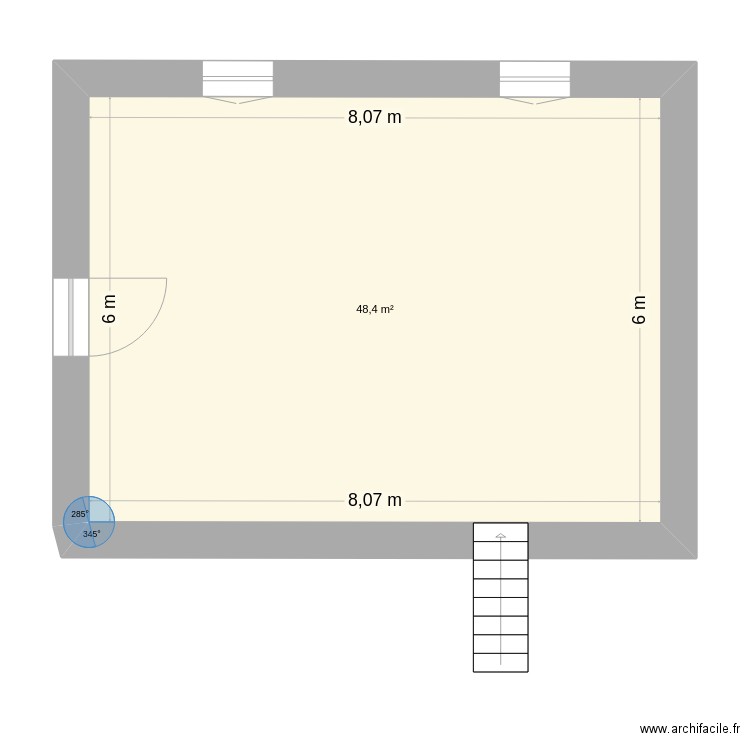 Plan maison 2. Plan de 1 pièce et 48 m2