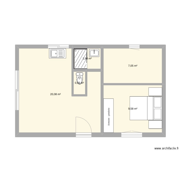 Plan chalet. Plan de 5 pièces et 40 m2