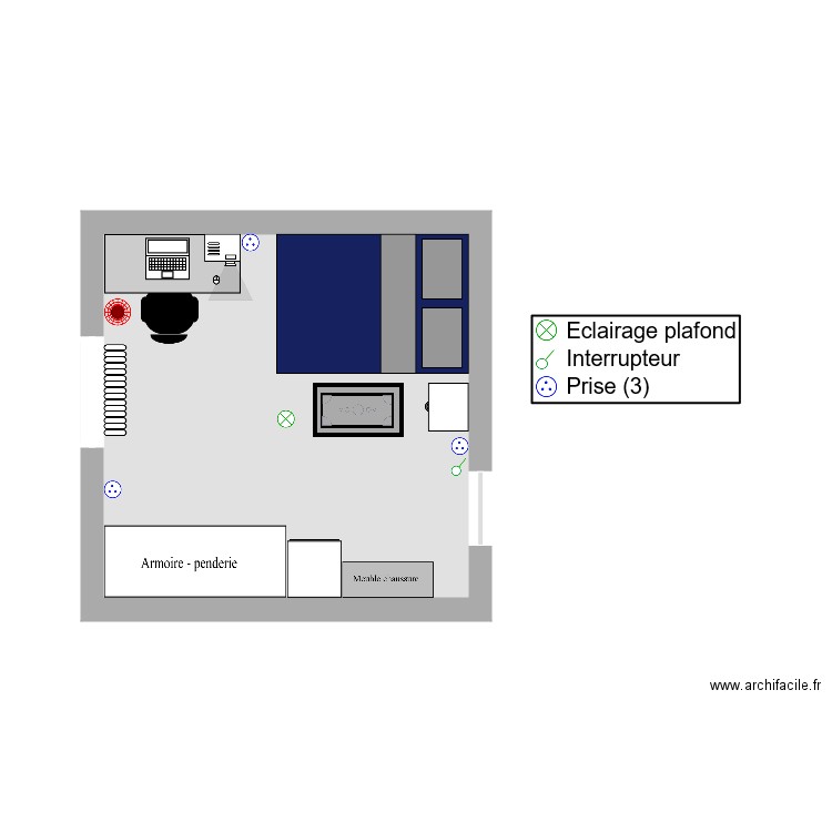 chambre . Plan de 0 pièce et 0 m2