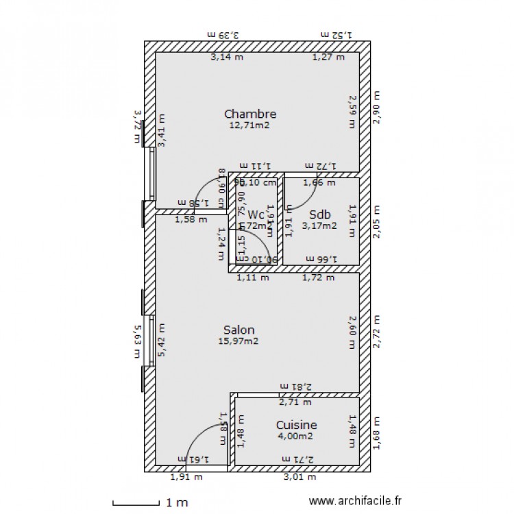 Appart F2 RDC 2. Plan de 0 pièce et 0 m2