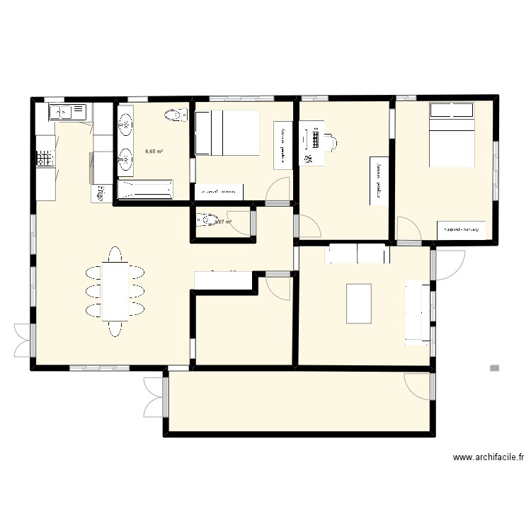 Plan St François . Plan de 9 pièces et 115 m2