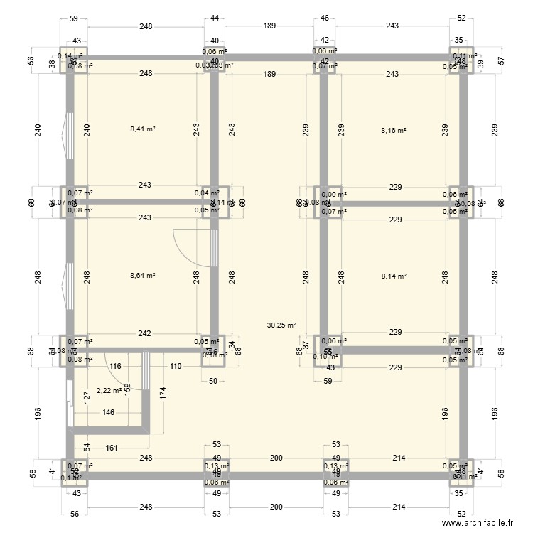 BOULAHFA MOHAMMED. Plan de 45 pièces et 69 m2